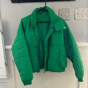 Free People Cropped Puffer Jacket - XS